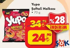 YUPO YUMUŞAK ŞEKER ŞEFTALİ HALKASI 70 G fiyat ve kampanya bilgisi
